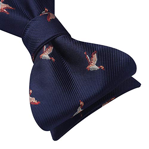 Image of HISDERN Bow Ties for Men Self Tie Animal Bowties Pocket Square Woven Silk Fun Bowtie Handkerchief Set for Wedding Party