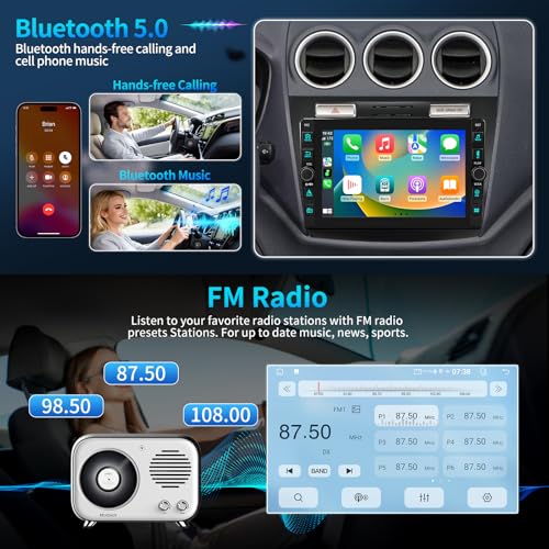 Radio for Ford Transit Connect 2010 2011 2012 2013 Radio Upgrade 10 inch IPS Touch Screen with Wireless Carplay Android Auto Back up Camera GPS Navigation SWC (Type D 2+64G with Knobs and Buttons)