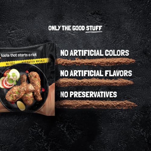 Image of KILRR Chicken Marination Masala - Afghan ka Shaitan | Pack of 4 (Marinates 250g Chicken per Pack) | 1- Min Killer Marinade Masala for Tikka, Adhgani Chicken | Just Add Water & Oil | No Preservatives or Additives