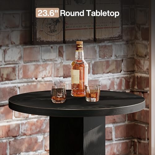 Tribesigns 3-Piece Dining Table Set for 2, Small Round Kitchen Table with 2 Chairs,Black Counter Height Bar Table, Pub Table for Small Space, Apartment, Bistro by Tribesigns - Image 6