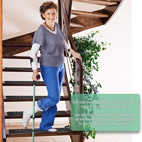 Oxkvpvf Stair Treads For Wooden Steps - Non Slip Stairs Carpet Tape Peel And Stick With Double Adhesive Tape Set Of 15 Leaf (Black) #TOP6