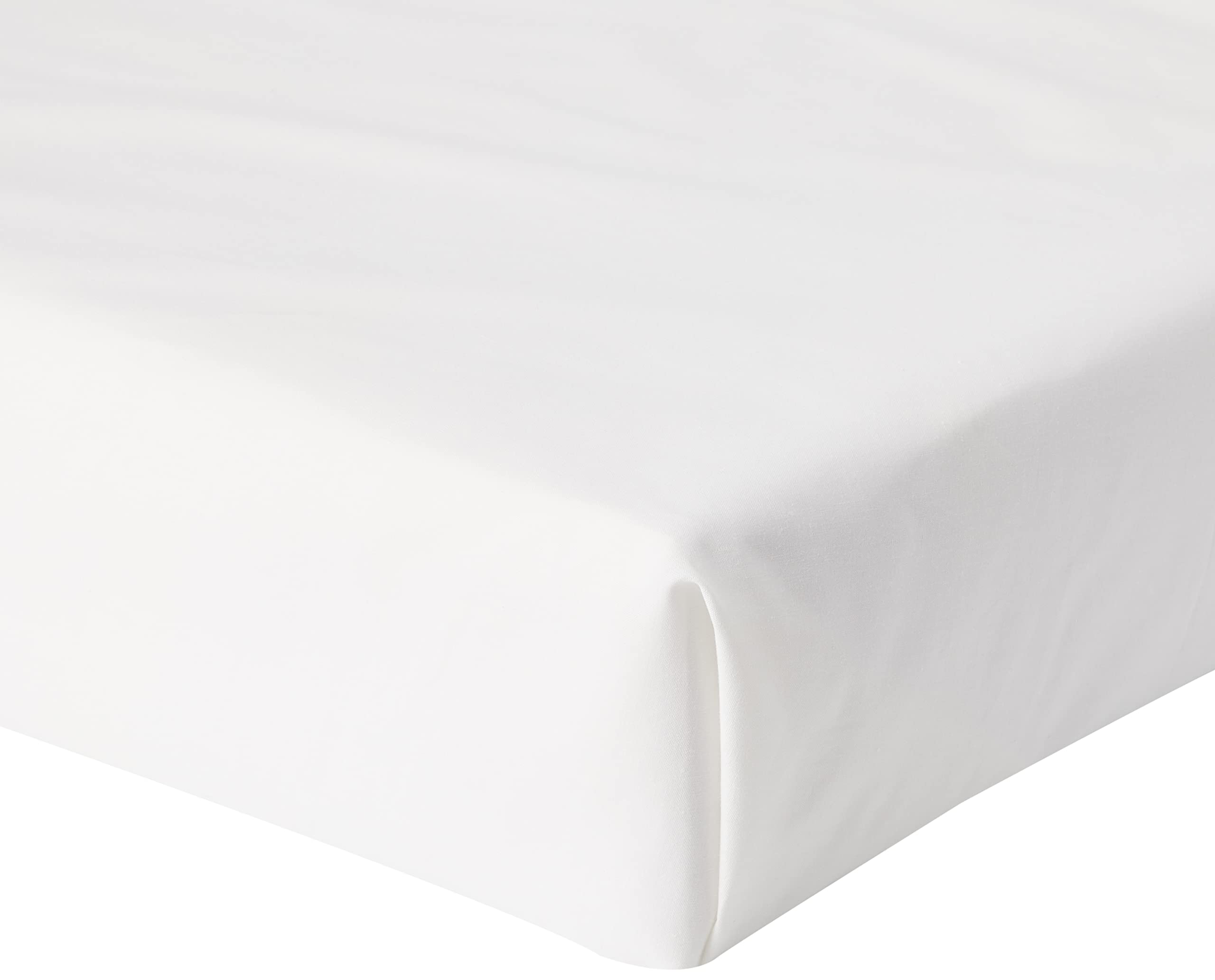 Helena Springfield Unisex Ivory 'Plain Dye' Polycotton Fitted Sheet In | Size: King Fitted