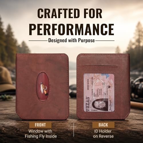 Image of ROGUE WALLET Angler Front Pocket Wallet for Men - Slim, Compact Leather Card Holder with ID Window - Minimalist Front-Pocket Wallet for Cash, Cards & Travel Essentials (Burgundy)