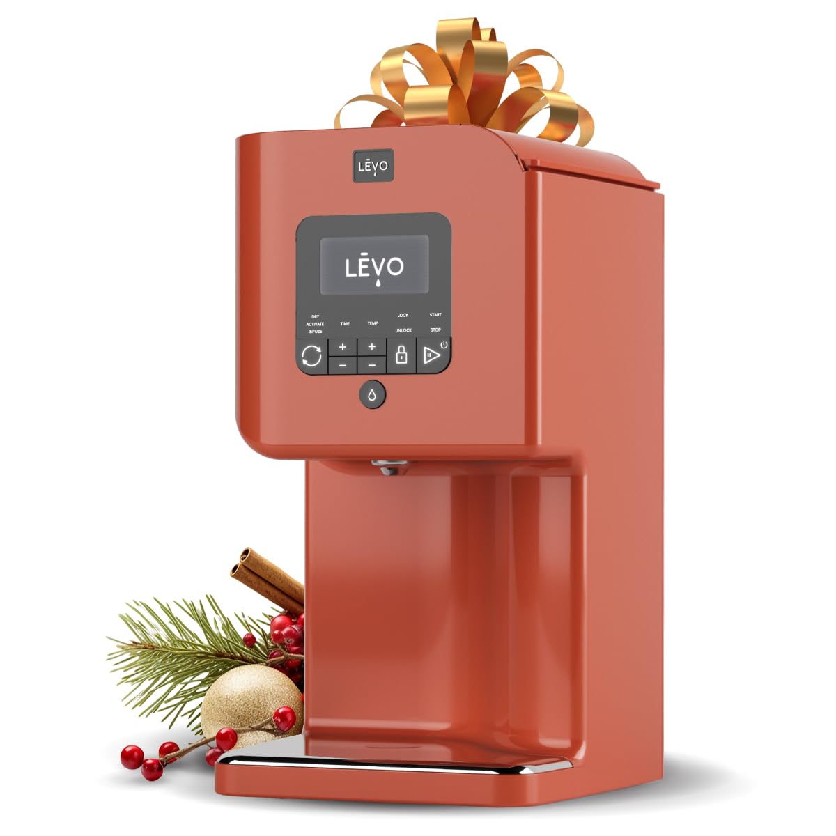 LEVO II - Herbal Oil Infusion Machine - Botanical Extractor - Herb Dryer, Decarboxylator, & Oil Infuser - Easy Edible Infusion Maker - for Tinctures, Infused Gummies, Brownies, & More - Paprika Red