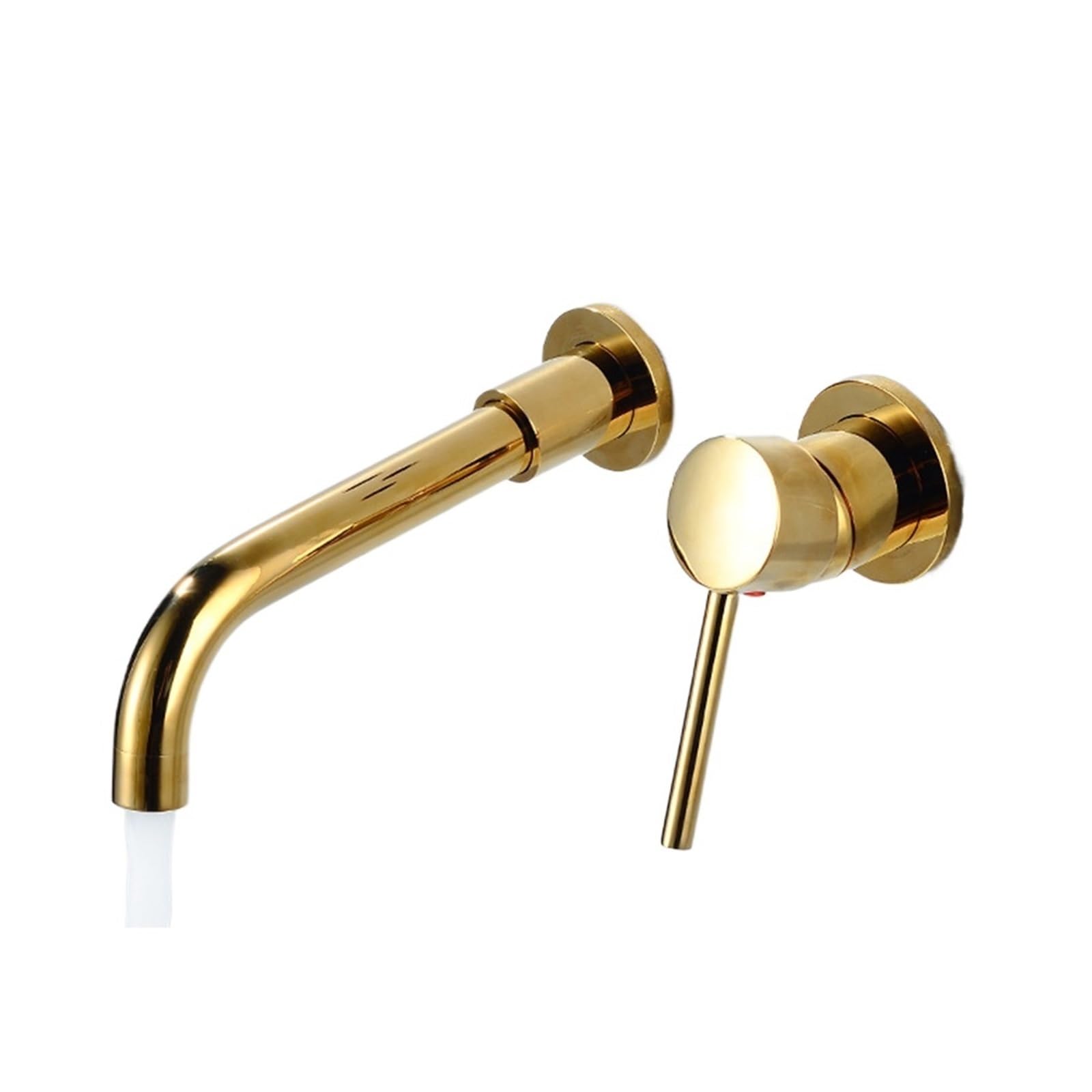 Kitchen Faucet, Pre-Embedded Concealed Wall-Mounted, Hot and Cold Basin Faucet Brushed Gold Painted Antique Black Washbasin Brass(Gold)