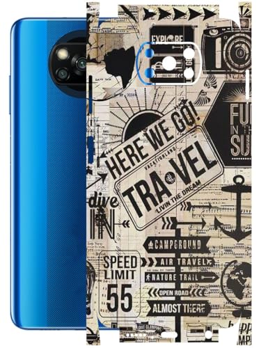 Image of AtOdds - Full Body Back Screen Guard Protector Film - Lamination Wrap Skin Sticker Compatible with Poco X3 PRO | Scratchproof Matte Finish (Explore)