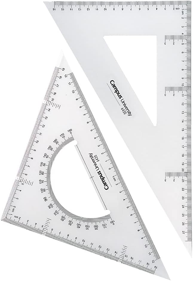 Campus University 6430/600096 - Drawing Set Square with Triangle and Integrated Protractor 30 cm