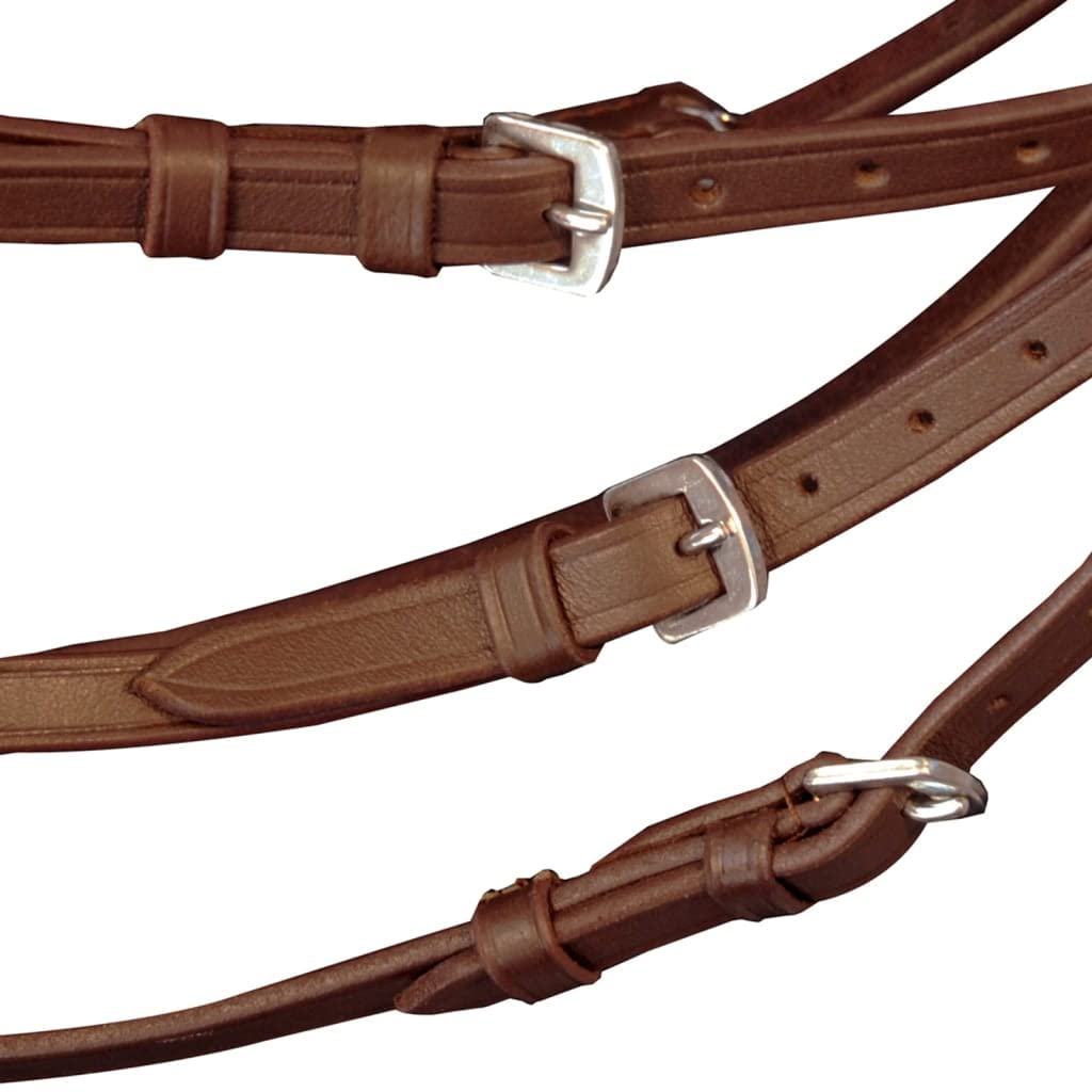 Articoli sportivi - Briglia Flash in pelle con redini e morso Pony marrone