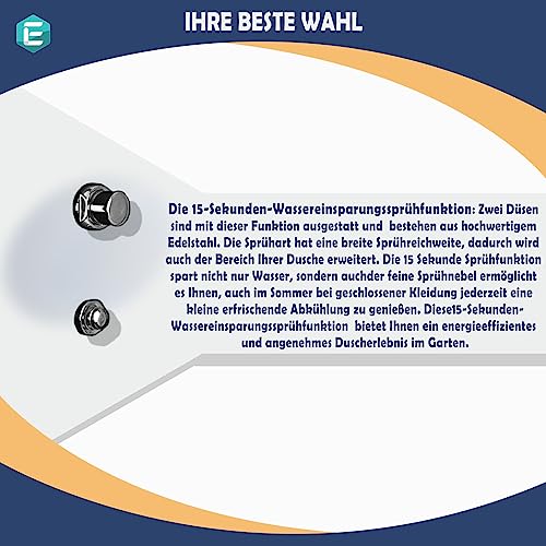 Solardusche Elbe mit automatischem Sprühventil zur Gartenpflege
