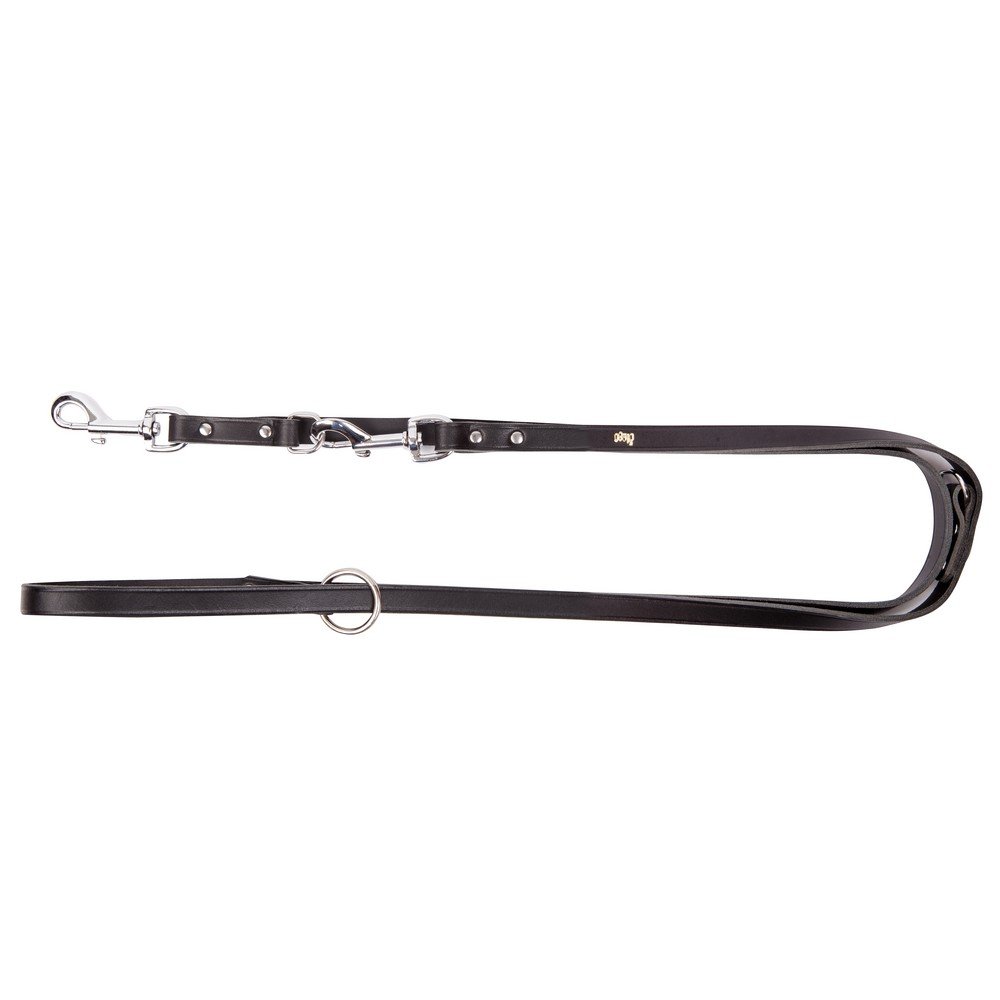 Dingo Natural Black Leather Leash for Dog Adjustable Long 10241, 15 mm x 200 cm