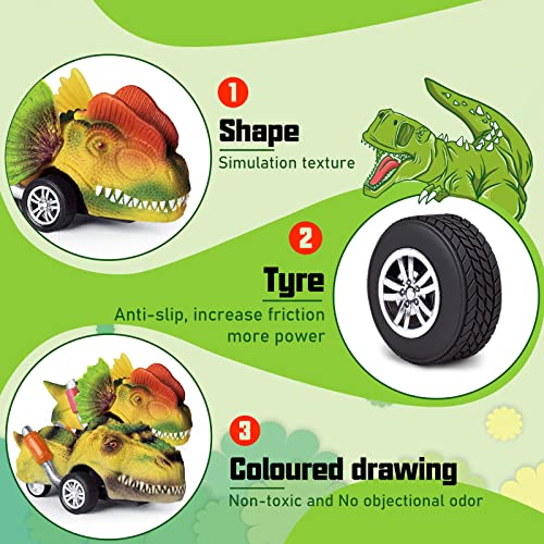 Scuwtocn Dinosaur Toys For 3 Years Old Boys And Girls, 6 Pack Pull Back Car Toys - Animal Toy Cars, Dino Games And Toys Birthday Gifts For 4 5 6 7 Year Old Kids - New #TOP3