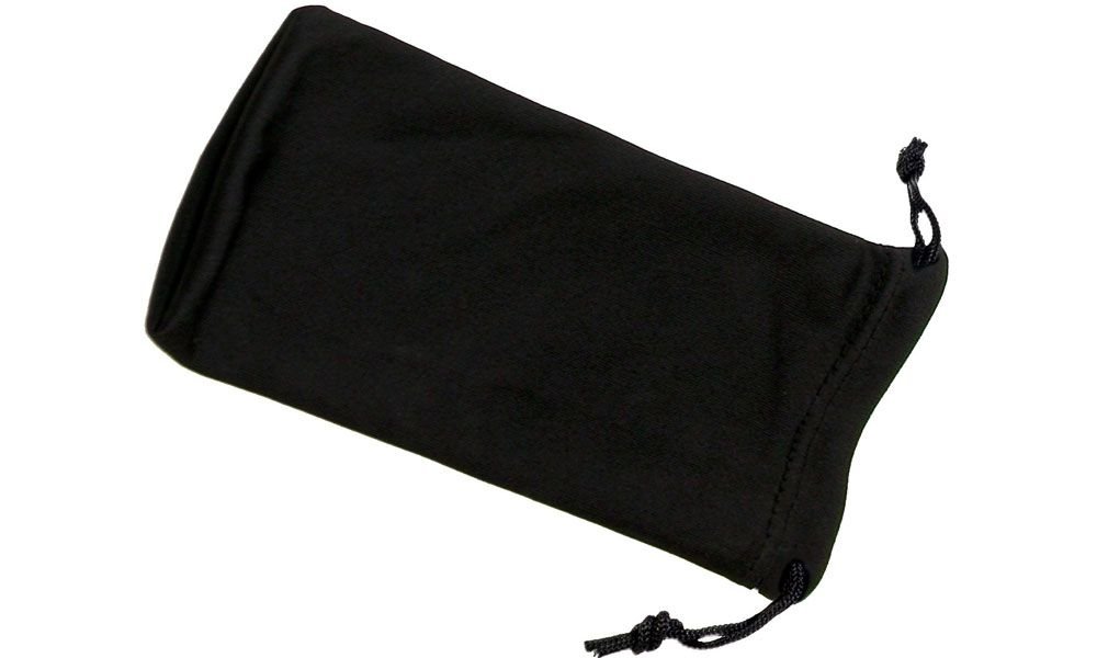 Plain Black Microfibre Eyeglasses/Sunglasses Drawstring Pouch Single