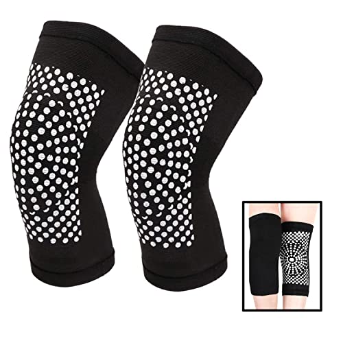 2 pares, rodilleras autocalentables, rodilleras calefactoras, rodilleras de terapia magnética autocalentables, rodilleras de apoyo para aliviar el dolor en las articulaciones, calor de invierno Cover