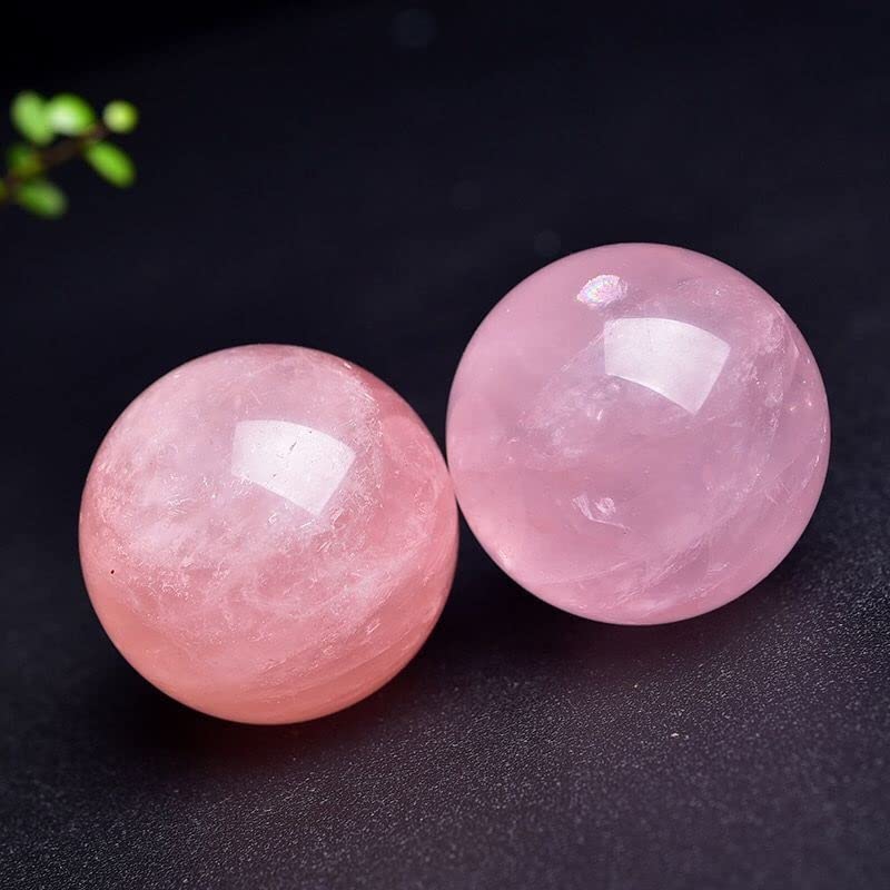 Esfera de cuarzo rosa de alta pureza pulida a mano de 50mm 5