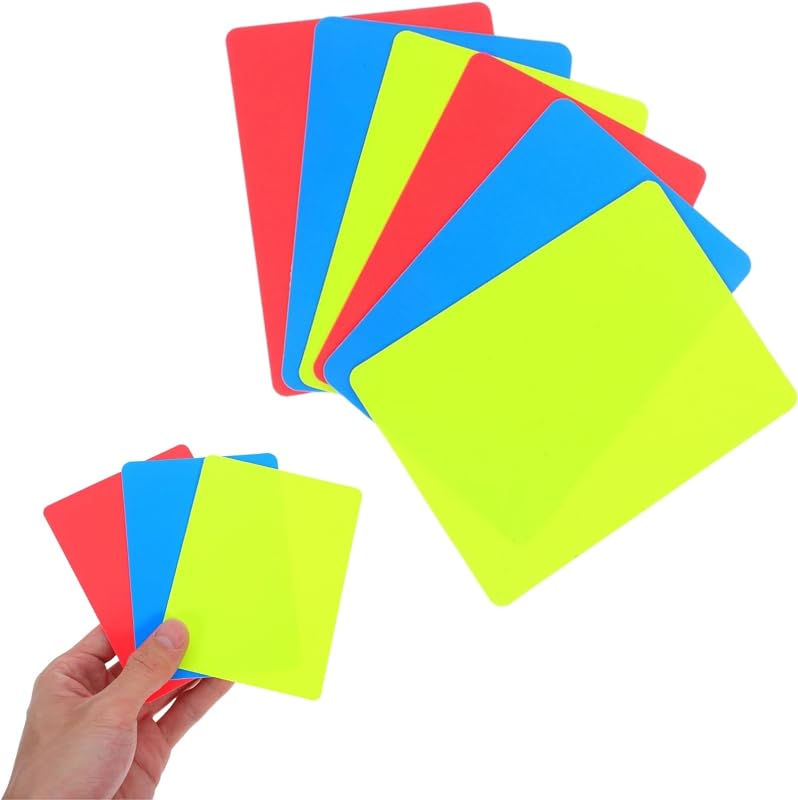 jojofuny Juego de Tarjetas de Árbitro de Fútbol Paquete de 6 Tarjetas de Penalización Rojas Amarillas y Azules para Partidos de Fútbol Tarjetas de Árbitro Oficiales Accesorio para Llamadas de Retraso de Expulsión de Advertencia 4.13 X 2.95 pulgadas