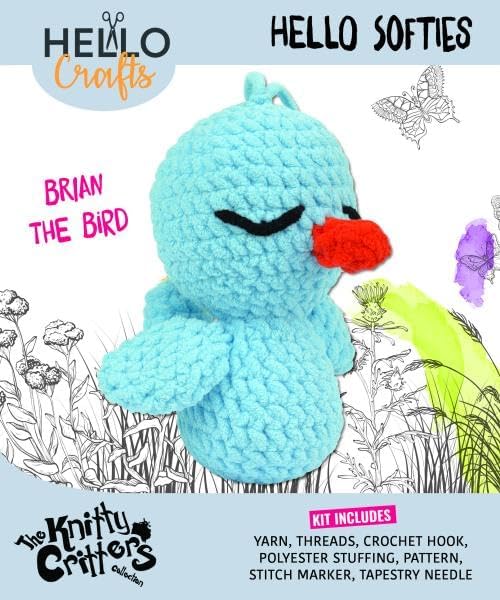 KNITTY CRITTERS Hello Softie - Brian The Bird