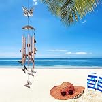 Butterfly Wind Chimes for Outside Clearance,26" Unique Garden Wind Chimes with 4 Aluminum Tubes for Grandma Mom Gifts Porch Window Balcony Hanging Decor