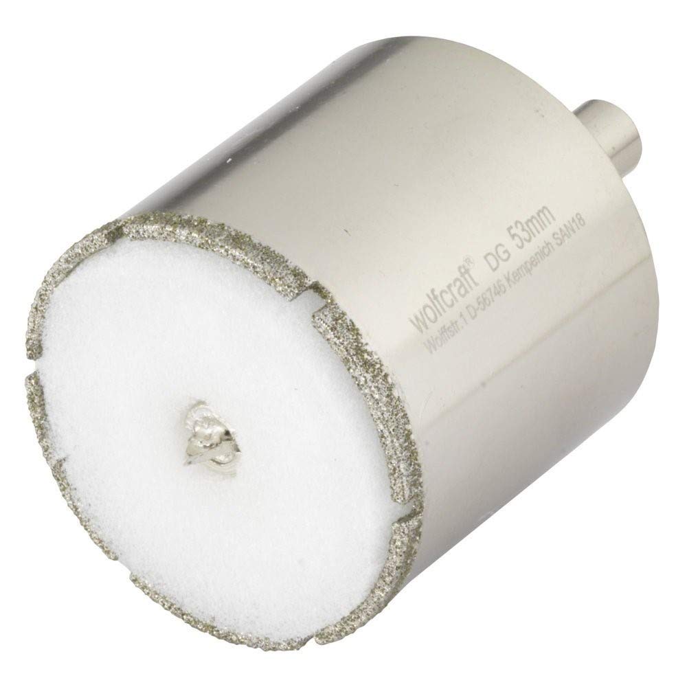 wolfcraft Sega a tazza diamantata "Ceramic" con punta di centraggio e codolo - 5929000 - Per l'installazione di sanitari e di materiale elettrico su piastrelle e piastrelle smaltate