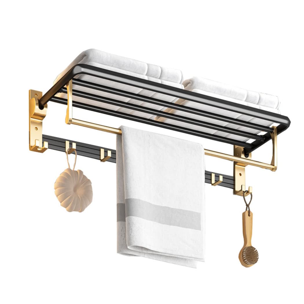 Étagère à serviettes avec deux barres de 50 cm en finition premium pour intérieur moderne