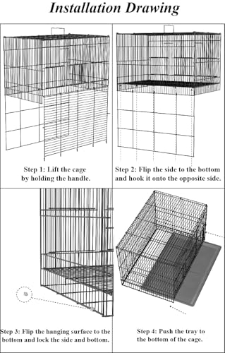 Image of Pet Iron Bird Cage for Small Birds, Large Size 20 Inch for Parrots, Rutin Chicken, Hamster, Parakeet, Cockatiel, Lovebird, Parrotlet