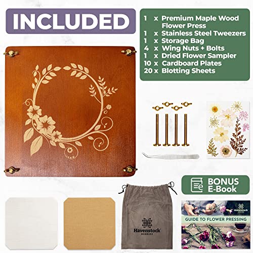 Havenstock HH195893305247 Premium Extra Large Wooden Flower Press Kit thumb #1