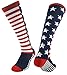 BUENWAZ Baseball & Softball Socks, Knee High American Flag Athletic Socks, Moisture-Wicking, Cushioned, for Men & Women