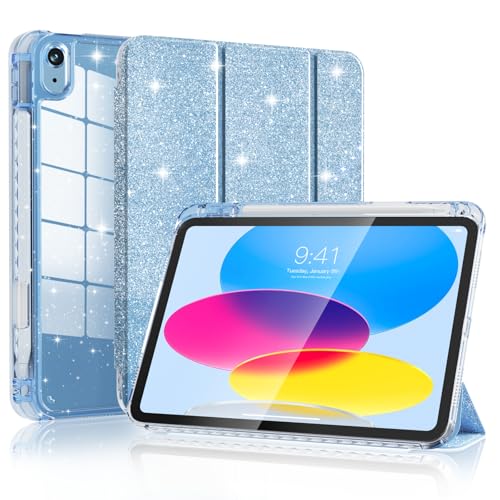 Coque iPad 10e génération 2022 dos transparent brillant et cadre antichoc doux