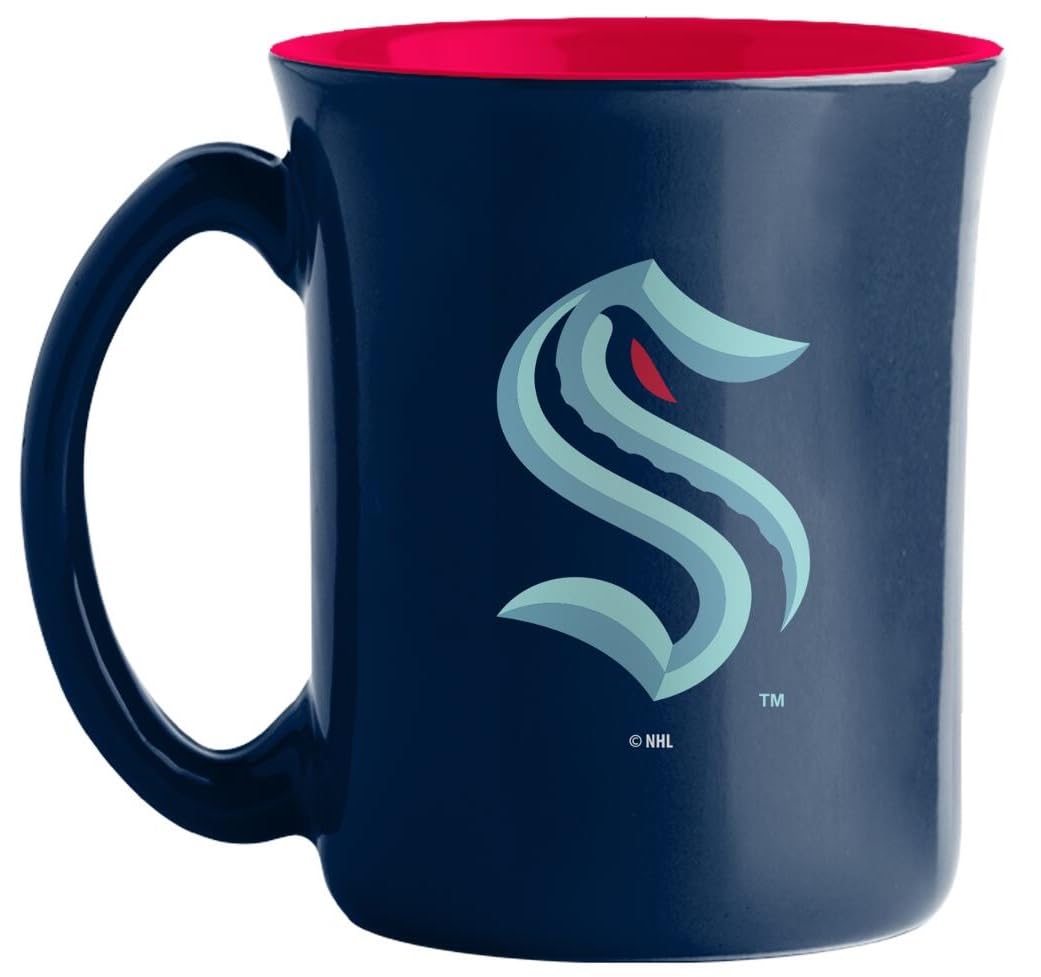 LOGOBRANDSlogobrands NHL Large 15oz Two Toned Cafe Mug with Inner Color (Seattle Kraken)