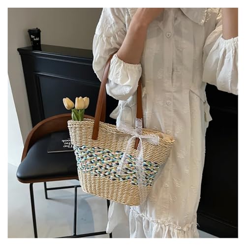 Summer Straw Tote & Bucket Bag Women Spacious Convertible Beach Commute Work Vacation Niche Bohemian Essentials4