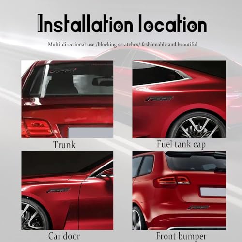 Image of JVCV 3D Metal Sport Sticker Chrome Decal Emblem Badge for All Cars and Bikes (Sport, Black)
