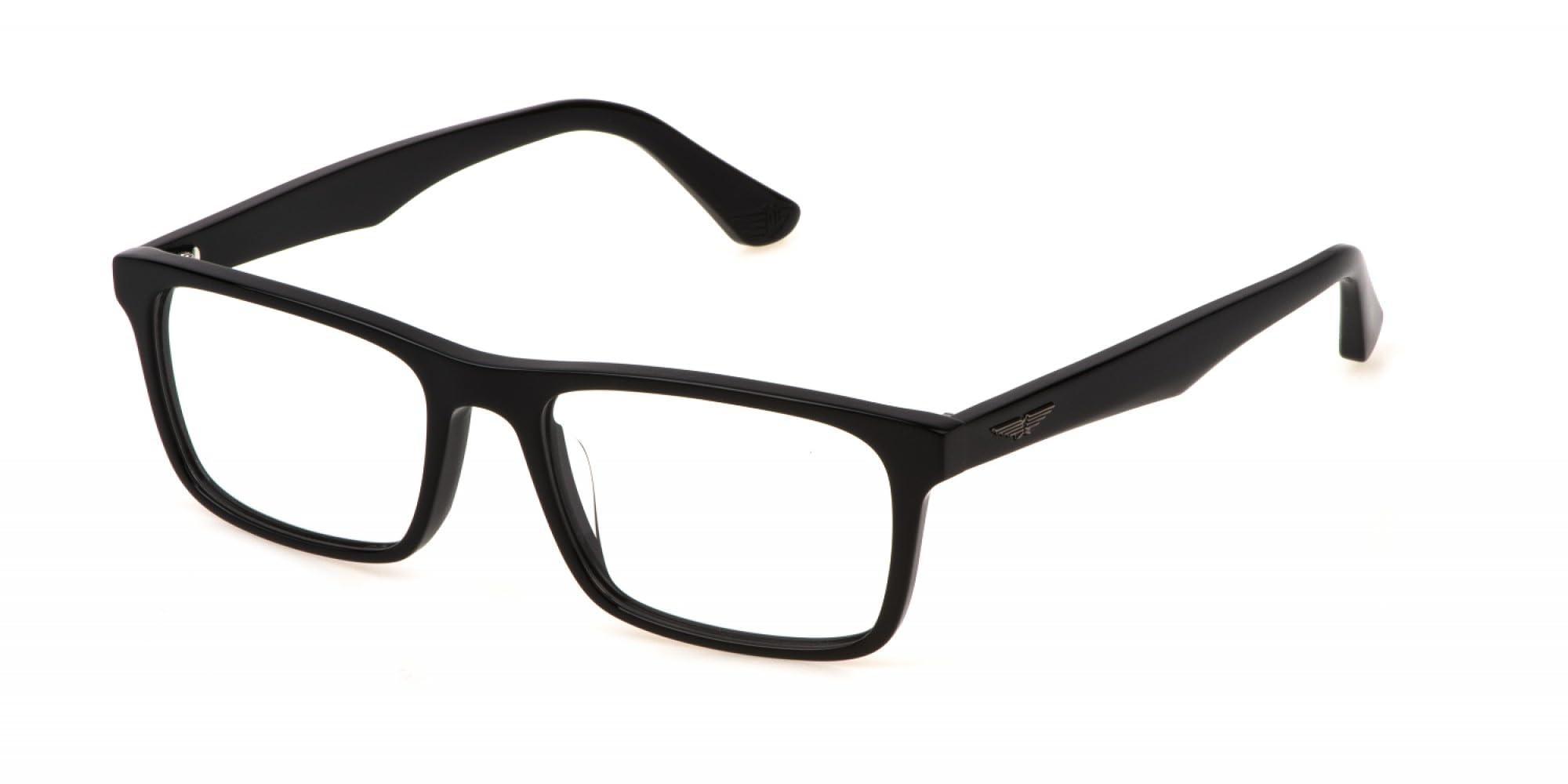 Gafas Hombre Police Vpln16 en montura óptica negra de diseño rectangular 2