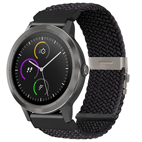 SITAFU Correa para Garmin Vivoactive 3/3 Music,20MM Nylon Elástica Correas de Repuesto Trenzadas Ajustables para Garmin Venu 2 Plus/Forerunner 645/Forerunner 245/Vivomove 3/HR/venu