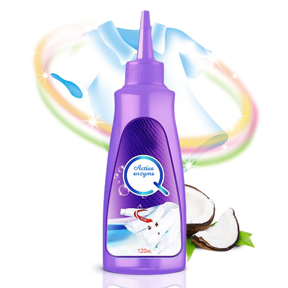 Active Enzyme Laundry Stain Remover, Upgrade White Shirt Garment Stubborn Stain Cleaner Oil Remover, Active Enzyme Clothing Stain Remover Collar Stain Removal Spray (1)