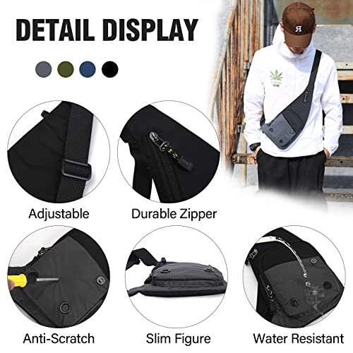 Peicees Sling Bag for Men Women Shoulder Bag Backpack Strap Pockets Chest Bag for Running Hiking Camping Exercise Outdoor3