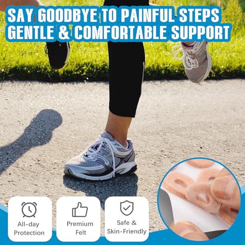 Image of Breling 120pcs Corn Cushions Callus Pads Soft Felt Oval Corn Removers Cushions Protectors for Feet Self Stick Adhesive Foot for Toes Relief Pain from Blisters Heel Frictions(Skin Tone,Round)