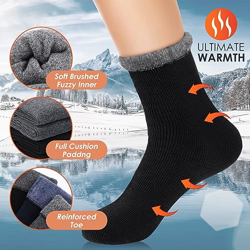 Xuhal Winter Warm Thermal Socks Bulk Crew Boot Thick Heated for Women Men Cold Weather Hiking3