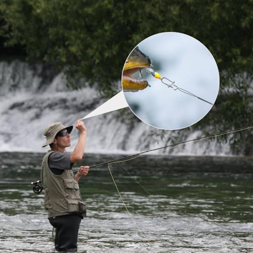 Cañas líderes de pesca 24 piezas con giratorios y cierres miniatura 7