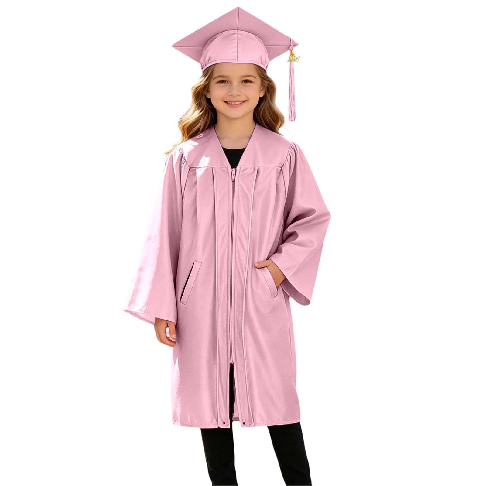 Kids Graduation Gown Cap and Tassel Set Unisex Childrens Kindergarten Preschool Graduation Outfit Boys and Girls Fancy Dress School Ceremonies Party Stage Performance Clothes for 2-12 (10-12 Years)
