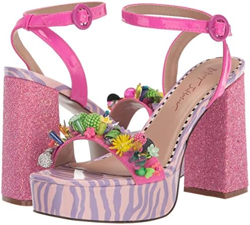 Betsey Johnson Women's Jorden Heeled Sandal, Pink Multi, 9 | Image 6