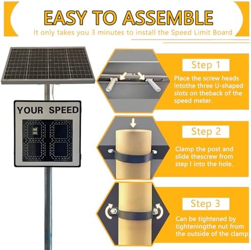Solar Radar Speed Limit Sign - LED Speed Feedback Display, IP65 Waterproof Road Safety Detector with Solar Panel & Remote Control, 60x90cm for Enhanced Traffic Management