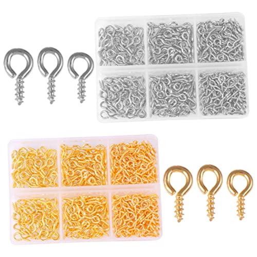 OSALADI DIY Jewelry Eye Screw Kit Boxes of Heavy Duty Iron Screw Rustproof for Long Term Use