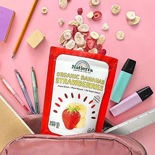 image for NATIERRA Nature's All Foods Organic Freeze-Dried Bananas and Strawberr