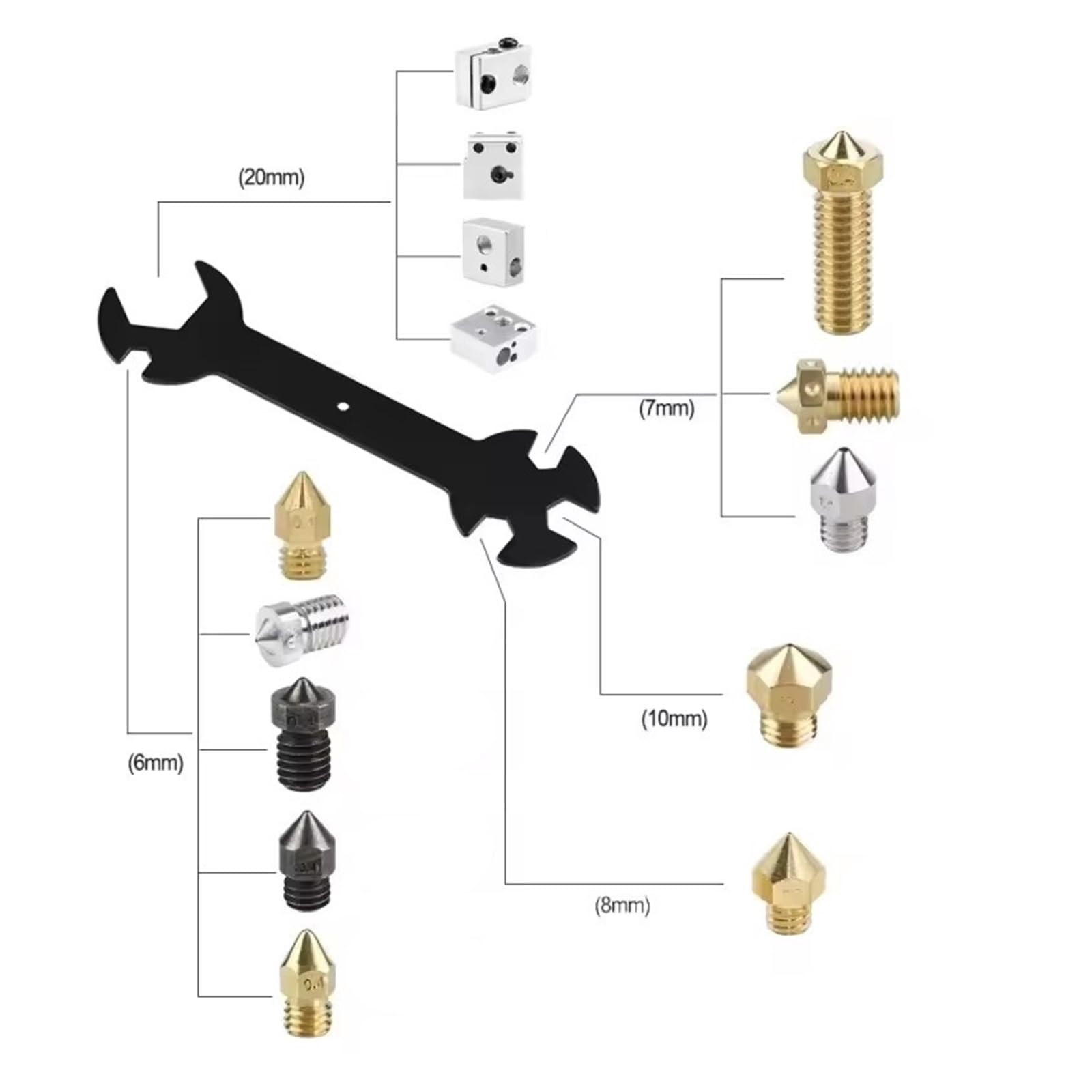Kit d'outils d'imprimante 3D for nettoyeur de buses, pincettes, outils gravure for l'entretien(Flush Cutter)