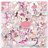 105 Pcs Aesthetic Stickers for Pink Ballerina Waterproof Vinyl Decal for Girl Teen Adult Student Water Bottle Laptop Phone Computer Skateboard Luggage Notebook Dance Stickers