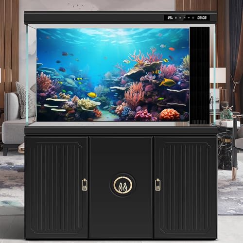 Image of Underwater Wonderland Aquarium Background Vibrant Coral Reef and Tropical Fish Groups Terrarium Background Decorations Clear Ocean Waters Fish Tank Backdrop Poster Wallpaper Decorations Vinyl 30x18in
