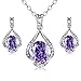 Cyber-Monday-Deals-Incaton Amethyst Jewelry Sets Purple Pendant Necklace Jewelry Set for Women