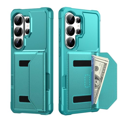 Étui Samsung Galaxy A05 4G anti-rayure portefeuille vert avec fentes cartes rigide