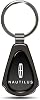 iPick Image Made Black Dome Shinning Dark Gunmetal Metal Teardrop Key Chain with Logo for Lincoln Nautilus