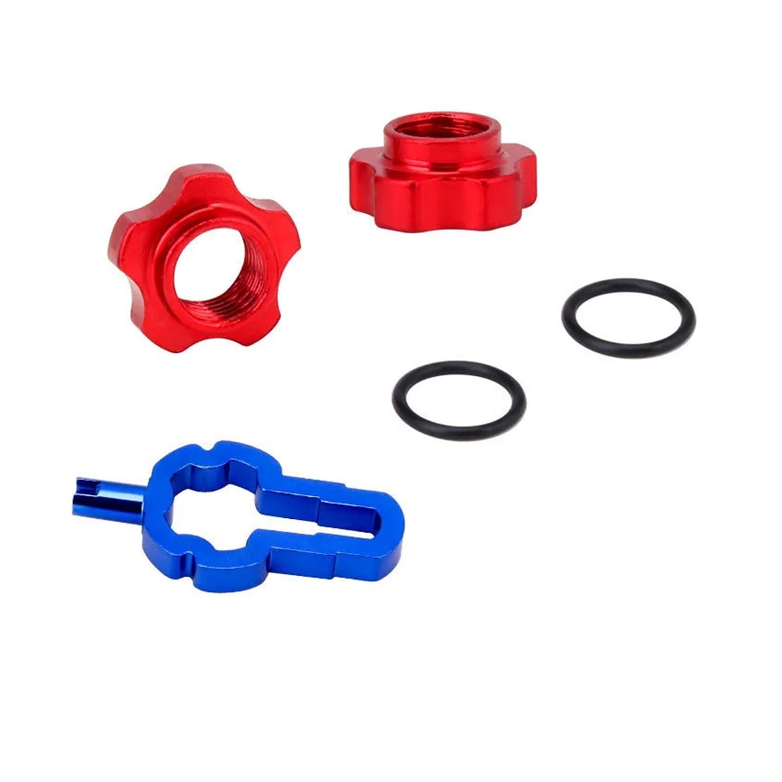 Dymkie Red Set Bicycle Tubeless Conversion Nut Adapter Rim With Installation Wrench(Red Set)