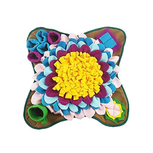 犬 ペットおもちゃ 訓練毛布 ノーズワークマット 餌入れ おもちゃ 大判 猫 嗅覚訓練マット 餌マット 餌隠しマット 花の形 トレーニングラグ 洗える 小型犬 中型犬 大型犬